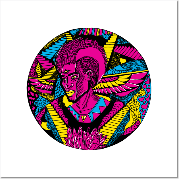 CMYK Wise Afro King Wall Art by kenallouis